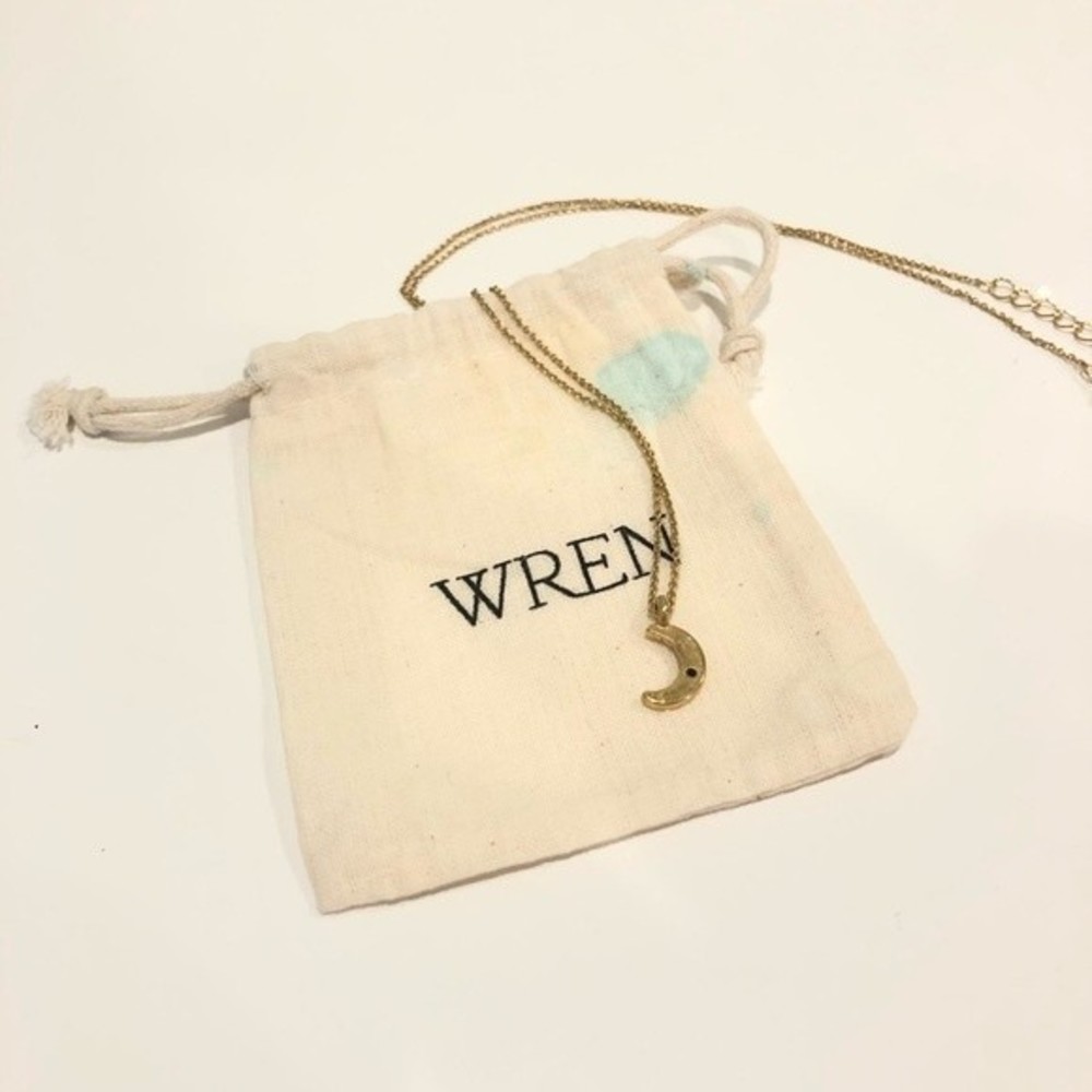 Wren Gold and Sapphire Moon Necklace - Picture 6 of 10